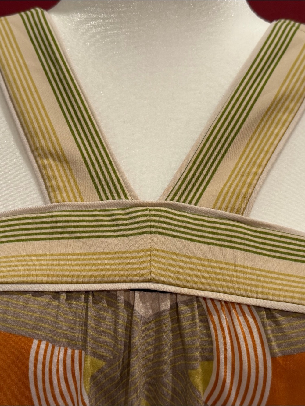 BCBGMaxAzria Striped Shift Dress in Olive, Green & Cream - NWT - Picture 2 of 11